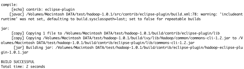 build/contrib/eclipse-plugin 폴더에 보면 hadoop-eclipse-plugin ...